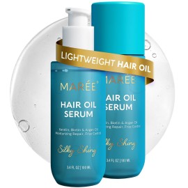 MAREE Hair Oil for Frizzy and Damaged Hair with Vitamins A, E, B5, 2 PACK - Anti Frizz Control Srum for Curly Women & Men - Aceite de Argn Para el Cabello - Biotin Keratin Antifrizz Products
