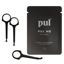 PUL Pack of 3 Reusable Clear Aligner Removal Tool - Compatible with Invisalign, Removable Braces, Retainers & Trays - Easy-to-Use Device Remover, Dental & Oral Hygiene Care Product - Black
