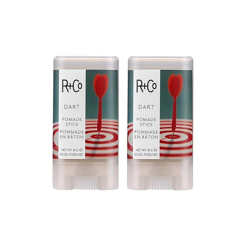 R+Co Dart Pomade Stick | Tame Flyaways, Sculpt and Polish | Long Lasting Texture and Shapes | Vegan + No Parabens | 2 Pack