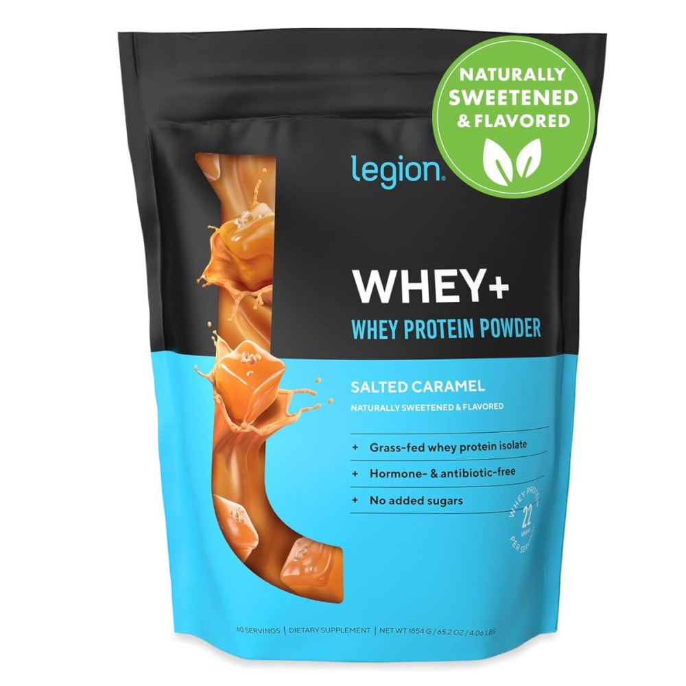 LEGION Whey+ Protein whey Isolate from Grass Fed Cows - Whey Protein Isolate Powder Low Calorie, Non-GMO, Sugar Free, Lactose and Gluten Free, All Natural Protein Powder for Men & Women (60 Servings)