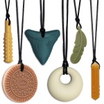 Chew Necklaces for Sensory Kids, Sensory Chewy Toys for Boys with Autism, ADHD, SPD, Chewing, Silicone Chewing Necklace Reduce Adult Anxiety Fidgeting