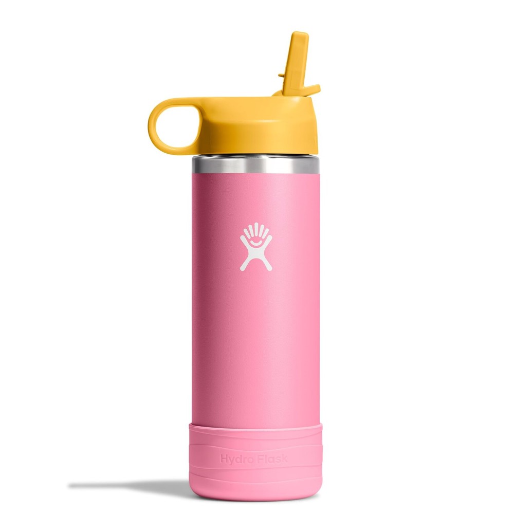 Hydro Flask Kids Water Bottle for School - Stainless Steel and Insulated with Straw Cap - 18 Oz in Dahlia