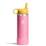 Hydro Flask Kids Water Bottle for School - Stainless Steel and Insulated with Straw Cap - 18 Oz in Dahlia