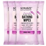 Extra Large Bath Wipes for Adults Bathing No Rinse - 40 Disposable Body Cleansing Wipes for Men, Women & Elderly - Great for Gym, Camping, Post Surgery - Shower Wipes - Lavender