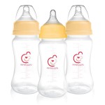 Nenesupply Natural Baby Bottles Newborn Feeding Bottles Slow Flow Breastfeeding Bottle for Breastfed Babies Wide Neck 9oz Anti Colic Level 2 Nipple for 1+ Month Infant Replace Spectra Bottle Pumping