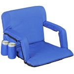 Nova Microdermabrasion 20.5/25 Wide Stadium Seat for Bleachers w/Back Support Padded Cushion Portable Reclining Bleacher Seats Camping Stadium Chair Waterproof Blue