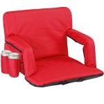 Nova Microdermabrasion 20.5/25 Wide Stadium Seat for Bleachers w/Back Support Padded Cushion Portable Reclining Bleacher Seats Camping Stadium Chair Waterproof Red