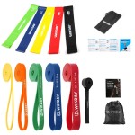 WIKDAY Resistance Bands, Pull Up Bands, Workout Bands for Exercise with Door Anchor, Loop Resistance Band Set, Elastic Bands for Body Stretching, Training at Home/Gym for Men & Women 10 Set