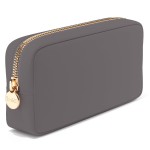 Embla Makeup Bag Travel Cosmetics Pouch and Toiletry Bag, Nylon Zipper Pouch Purse, Cute Make Up Organizer Storage Tote for Women Girls, Waterproof Travel Skincare Case, Small Makeup Bags, Grey