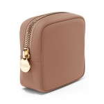 Embla Makeup Bag Travel Cosmetics Pouch and Toiletry Bag, Nylon Zipper Pouch Purse, Cute Make Up Organizer Storage Tote for Women Girls, Travel Skincare Case, Small Makeup Bags, Mocha Mousse