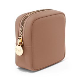 Embla Makeup Bag Travel Cosmetics Pouch and Toiletry Bag, Nylon Zipper Pouch Purse, Cute Make Up Organizer Storage Tote for Women Girls, Travel Skincare Case, Small Makeup Bags, Mocha Mousse