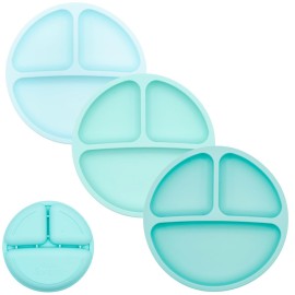 WeeSprout Silicone Divided Plates (No Lids), 100% Food Grade Silicone Divided Plates for Toddlers & Kids, Dishwasher & Microwave Safe
