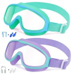 Vvinca Kids Goggles with Comfort Fabric Strap, Kids Swim Goggles Wide View Anti-Fog/UV No Leaking Swimming Goggles for 3-14