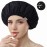 Years Calm Shower Caps For Women Reusable WaterproofPattern And Solid Color Dual-Layer Design For Dual-Layer UsableProtects Hair In Shower, Spa, Cooking, Clean & Travel (Black, One Size)