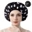 Years Calm Shower Caps For Women Reusable WaterproofPattern And Solid Color Dual-Layer Design For Dual-Layer UsableProtects Hair In Shower, Spa, Cooking, Clean & Travel (Black, Extra Large)