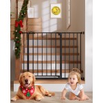 InnoTruth 29.5-40.75 Baby Gate for Stairs, 30 Tall Dog Gates for Doorways & Hallways, Safety Gate for Kids & Pets, Pressure-Mounted Walk-Through with Dual Lock & 2-Way Swing, Black