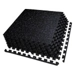 AIRHOP 0.56in Thick 24 Sq Ft Exercise Equipment Mats, 6 Tiles Upgraded Rubber Top with High Density EVA Foam, Large Interlocking Puzzle Gym Flooring for Home Gym, Heavy Weight Workout, 24 x 24in