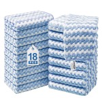 JOYMOOP Microfiber Cleaning Cloths - 18 Pack, 10 x 10, Blue - Reusable, Lint-Free, Super Absorbent Towels for Kitchen, Car, and Household Cleaning