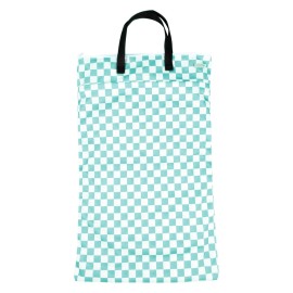wegreeco Reusable Hanging Wet Dry Cloth Diaper Bag (Checkerboard Mint Green)