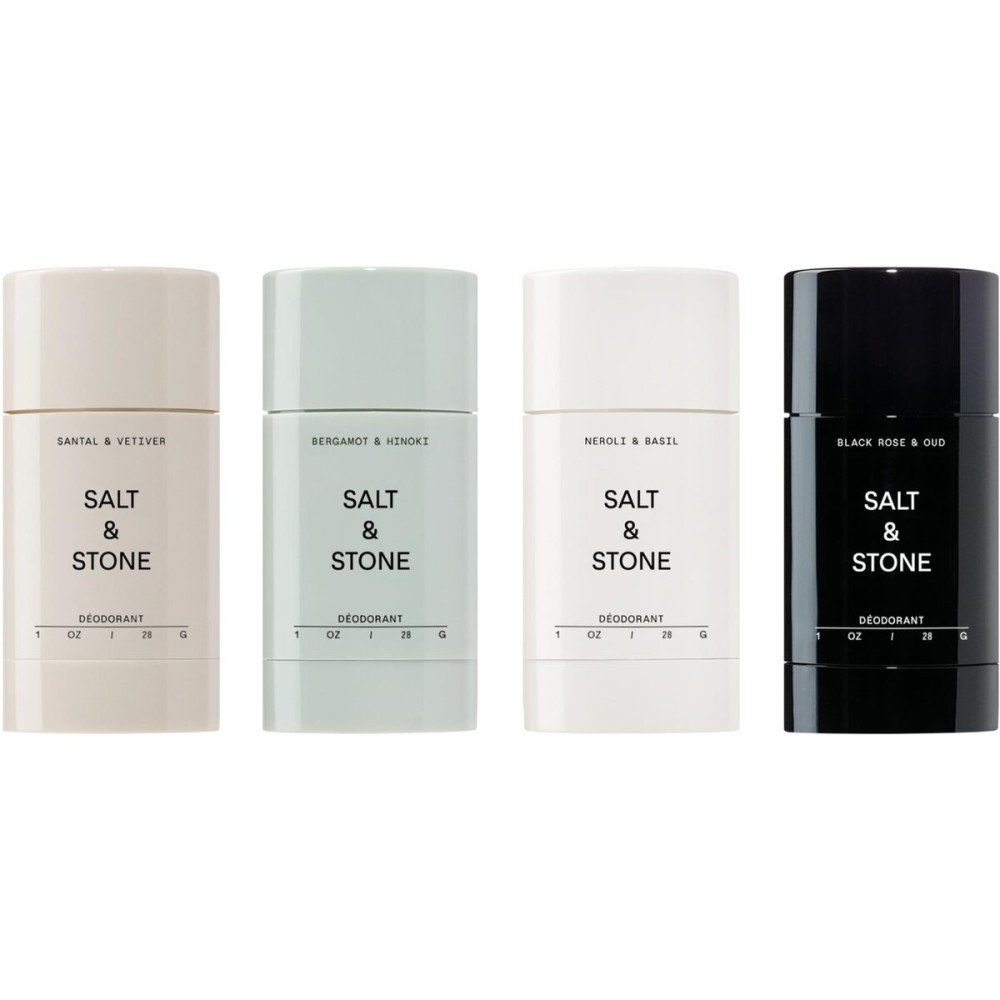 SALT & STONE Aluminum Free Deodorant | Extra Strength 48 Hour Protection for Women & Men | Made with Seaweed Extracts, Niacinamide & Prebiotics (Mini Deodorant Discovery Set)