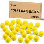 JAYA 32 Pack Foam Golf Practice Balls, Realistic Feel and Limited Flight, Soft for Indoor or Outdoor Training, Yellow