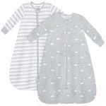 Mama Cheetah Baby Sleep Sack with Sleeves, 0.5 TOG Organic Cotton Wearable Blanket and Two-Way Zipper, Swaddle Transition Long Sleeve Sleeping Bag for Newborn Infant Toddler, 18-24 Months