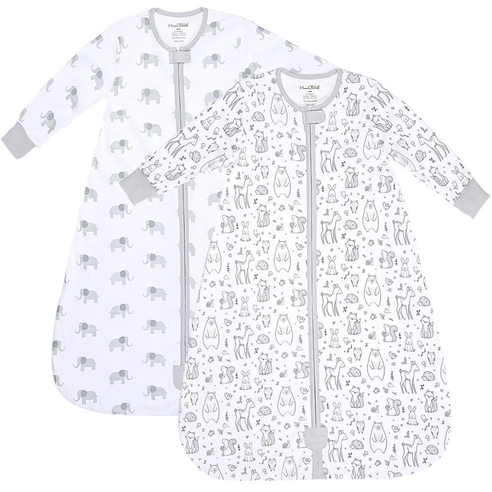 Mama Cheetah Baby Sleep Sack with Sleeves, 0.5 TOG Organic Cotton Wearable Blanket and Two-Way Zipper, Swaddle Transition Long Sleeve Sleeping Bag for Newborn Infant Toddler, 0-6 Months