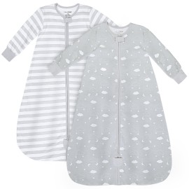 Mama Cheetah Baby Sleep Sack with Sleeves, 0.5 TOG Organic Cotton Wearable Blanket and Two-Way Zipper, Swaddle Transition Long Sleeve Sleeping Bag for Newborn Infant Toddler, 24-48 Months