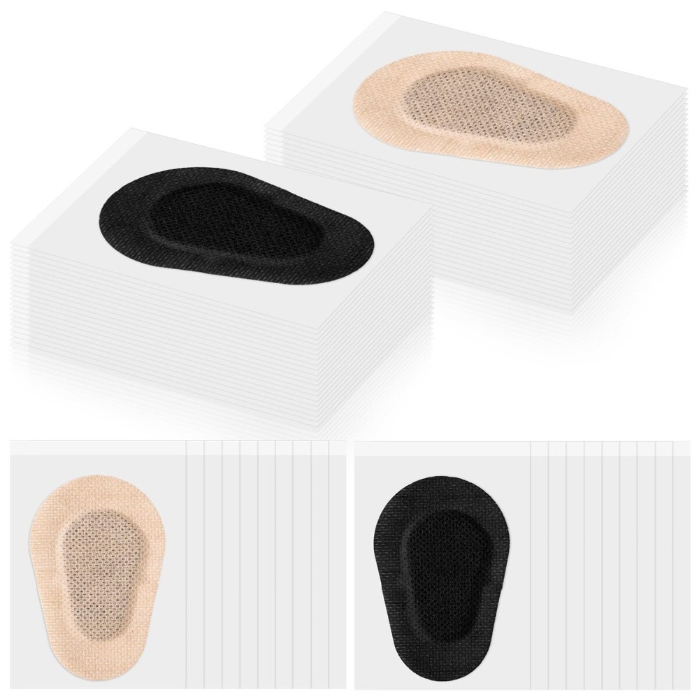 Panitay 40 Pcs Adhesive Eye Patches for Adults Disposable Breathable Medical Eye Patch for Amblyopia Lazy Latex Free Adhesive Bandages for Men(3 x 2 Inch,Nude, Black)