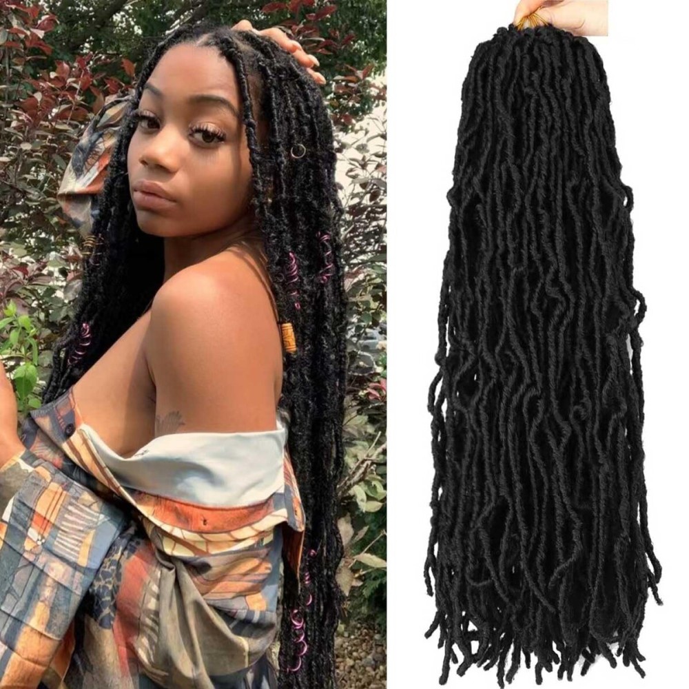 8 Packs Soft Locs 24 Inch Faux Locs Crochet Hair for Butterfly Locs Distressed Locs Crochet Hair for Women (24 Inch(Pack of 8)1)