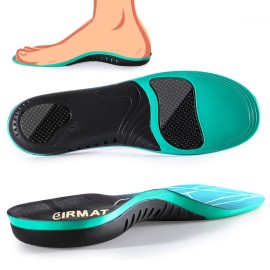 Plantar Fasciitis High Arch Support Insoles for Men Women, Work Boot Shoe Inserts for Women, Arch Support Inserts for Men-Orthotic Insert for Flat Feet, Absorb Shock(M-Light Blue) 220+ lbs