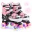 NEMONE 4 Size Adjustable Light up Roller Skates for Girls, Butterfly Roller Skates for Kids Ages 4-6 5-8 6-12 8-12, Todder Beginner Skates Indoor Outdoor Black Pink S
