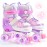 NEMONE 4 Size Adjustable Light up Roller Skates for Girls, Butterfly Roller Skates for Kids Ages 4-6 5-8 6-12 8-12, Todder Beginner Skates Indoor Outdoor Pink Purple M