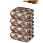 Non-Slip Bed Pads for Incontinence Washable (34 x 36|4 Pack), Waterproof Bed Pads, Brown Grid, Bed Wetting Pads for Bed, Sofa, Floor, Resuable Underpads for Adults, Seniors, Pet