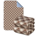 Non-Slip Bed Pads for Incontinence Washable (36 x 72|2 Pack), Brown Grid, Waterproof Bed Pads, Bed Wetting Pads for Bed, Sofa, Floor, Resuable Underpads for Adults, Seniors, Pet