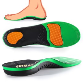 Plantar Fasciitis High Arch Support Insoles for Men Women, Arch Support Inserts for Men, Work Boot Shoe Inserts for Women-Orthotic Insert for Flat Feet, Absorb Shock(L-Green) 220+ lbs