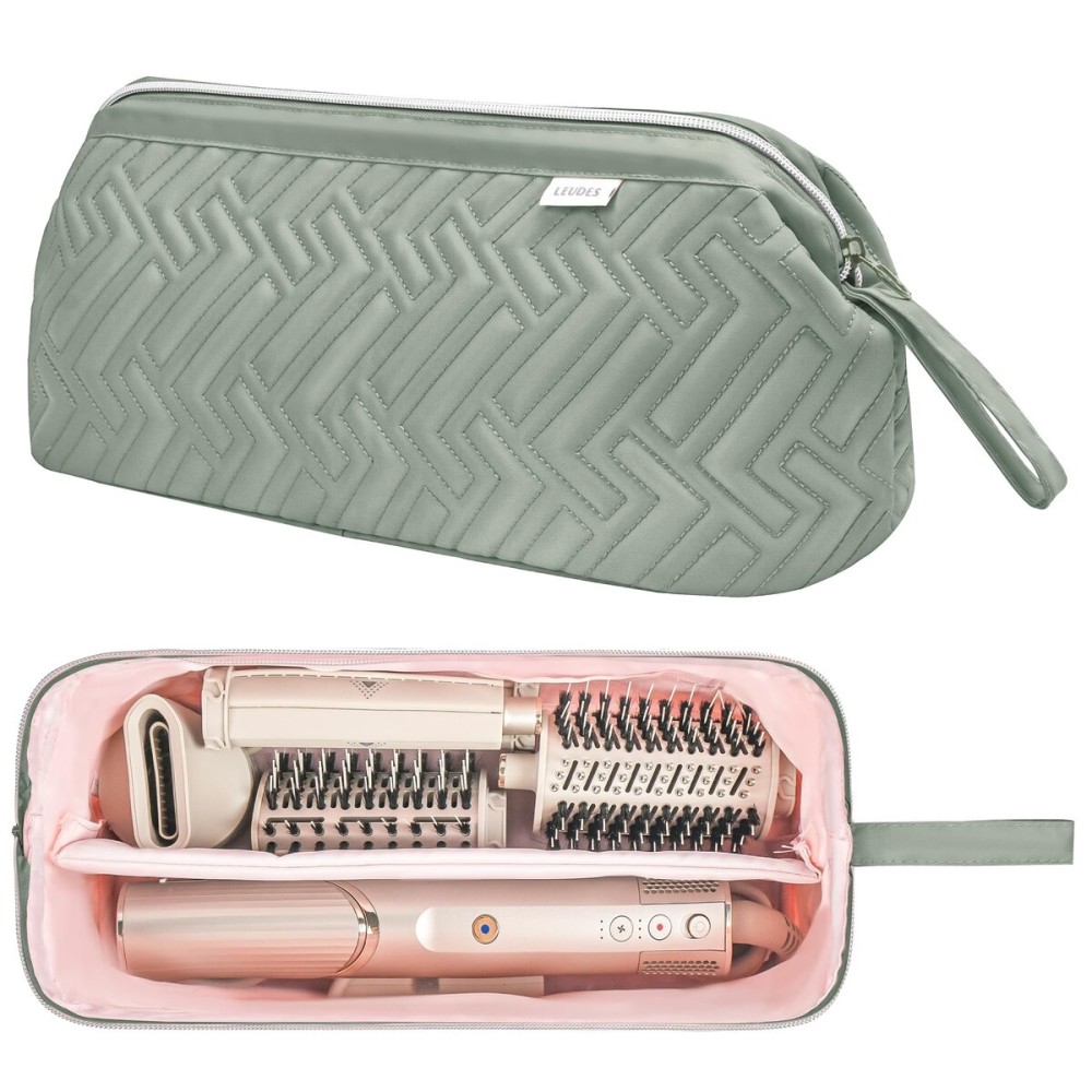 Leudes Hair Tools Travel Bag for Shark Flexstyle Carrying Case Portable Shark Hair Air Wrap Dryer Case Waterproof Dustproof Flat Curling Iron Travel Organizer (Sage Green)