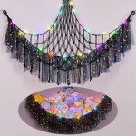 FIOBEE Stuffed Animals Net or Hammock with LED Light, Toy Hammock Hanging Stuffed Animals Storage Organizer Holder Room Dcor for Nursery Kids Bedroom