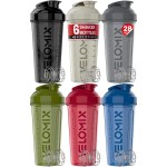 VELOMIX -6 PACK- Shaker Cups for Protein Shakes 28 oz - 6x Wire Whisk | Leak Proof Protein Shaker Bottle for Protein Shakes, Shaker Bottle Pack for Pre & Post Workout (Stealth Edition)