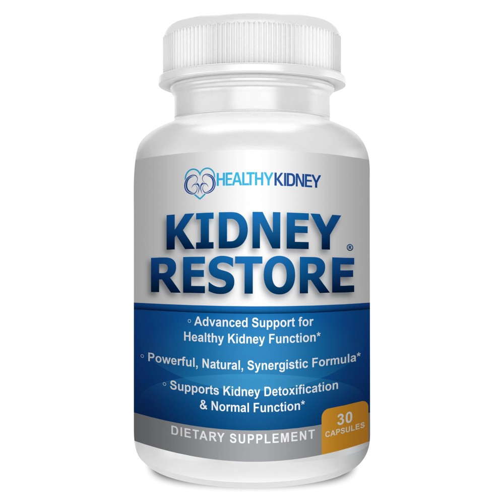 Kidney Restore: Kidney Health Supplement, Kidney Cleanse Detox & Repair Formula by Renal Expert w/Transplant, Fast Detox & Flush w/Renal Vitamins Support Normal Function 30 caps