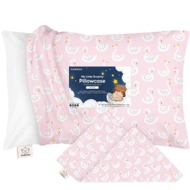KeaBabies Toddler Pillowcase 13x18 - Organic Cotton Toddler Pillowcase for Kids, Boys, Girls, Soft & Durable Cotton Cover for Miniature Sleepy Pillows, Cute Colors,Pillow Sold Separately (Swan Lake)