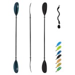 OCEANBROAD Kayak Paddle 86in/218cm Alloy Shaft Kayaking Boating Canoeing Oar with Paddle Leash 1 Paddle, HexaGradient Black