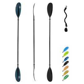 OCEANBROAD Kayak Paddle 86in/218cm Alloy Shaft Kayaking Boating Canoeing Oar with Paddle Leash 1 Paddle, HexaGradient Black
