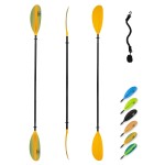 OCEANBROAD Kayak Paddle 86in/218cm Alloy Shaft Kayaking Boating Canoeing Oar with Paddle Leash 1 Paddle, Yellow Aurora