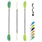 OCEANBROAD Kayak Paddle 86in/218cm Alloy Shaft Kayaking Boating Canoeing Oar with Paddle Leash 1 Paddle, Green Aurora