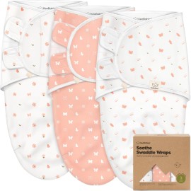 KeaBabies 3-Pack Organic Baby Swaddle Sleep Sacks - Swaddles for Newborns, Infant 0-3 Months, Baby Girls, Boys, Soft & Snug Newborn Sleep Sack, Nursery Swaddling Blankets (Butterflies, XS)