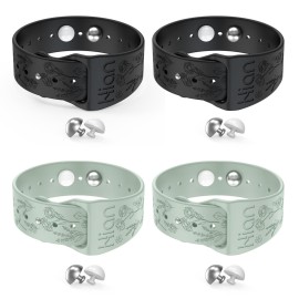 Hion Motion Sickness Bracelets Sea Sickness Wristbands for Motion Sickness/Morning Sickness/Pregnancy Nausea Anti Nausea Wristband Acupressure Nausea Bands Motion Sickness Bands2Pairs-Black+Beryl