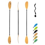 OCEANBROAD Kayak Paddle 86in/218cm Alloy Shaft Kayaking Boating Canoeing Oar with Paddle Leash 1 Paddle, Wood Print