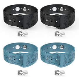 Hion Motion Sickness Bracelets Sea Sickness Wristbands for Motion Sickness/Morning Sickness/Pregnancy Nausea Anti Nausea Wristband Acupressure Nausea Bands Motion Sickness Bands(2Pairs-Black+Bule)