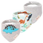 JN&LULU 3 Pack Newborn Baby Bibs Bandana Drool Bibs for Drooling Cotton Baby Gifts (Sword Dragon)